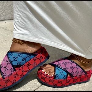 Gucci SP 2021 multicolor platform sandals